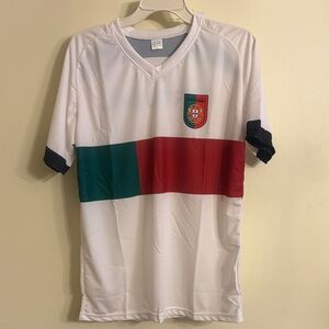 Kids Portugal Soccer Jersey - White, Red, and Green